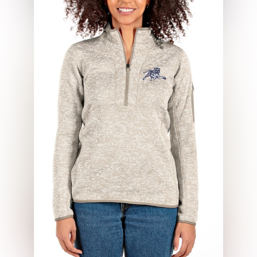 Antigua Women's Better Sweater 1/4 Zip Pullover Medium Color: Pelican NWT